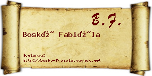 Boskó Fabióla névjegykártya